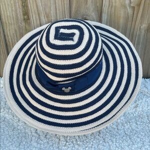 Disney Navy and Cream Striped Hat